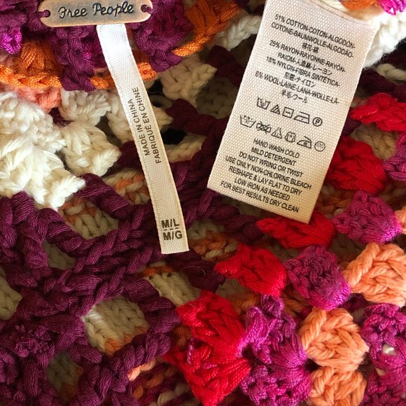 Rare Free People Call Me Crochet Top Sz M-L - Picture 15 of 17